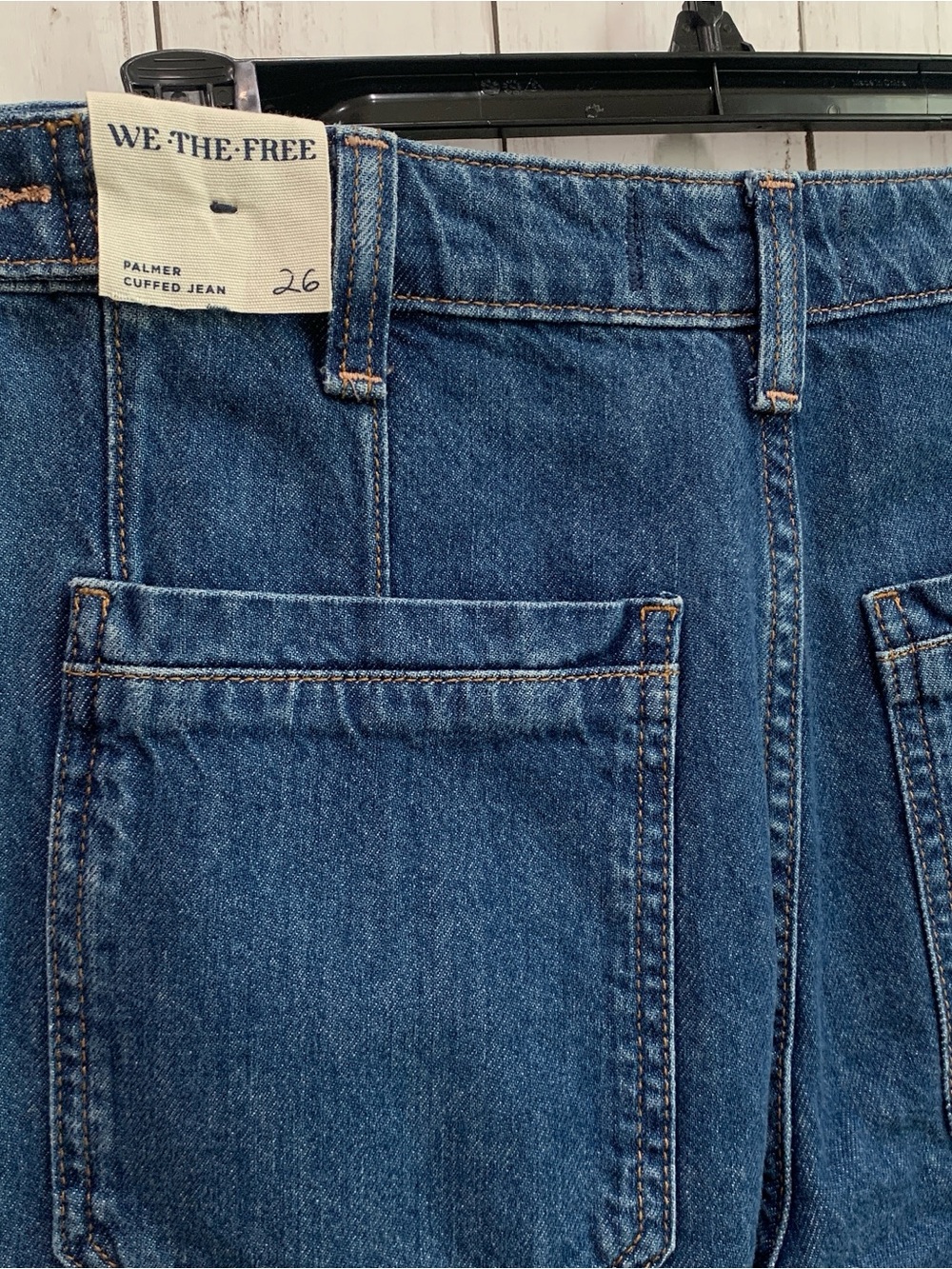 Free People We The Free Palmer 26  Cuffed Jeans Tunnel Vision Baggy Relaxed NWT - Picture 10 of 16